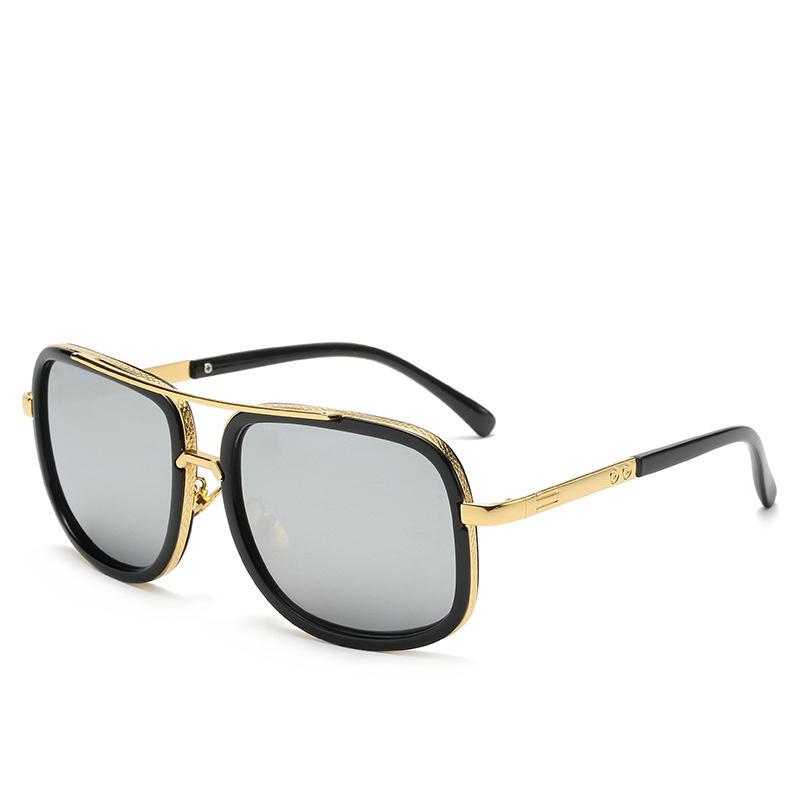 Fashion Square Sunglasses Vintage Metal Sun Glasses Men's Outdoor Sport Travel Sunscreen Sunshade Non-polarized Glasses