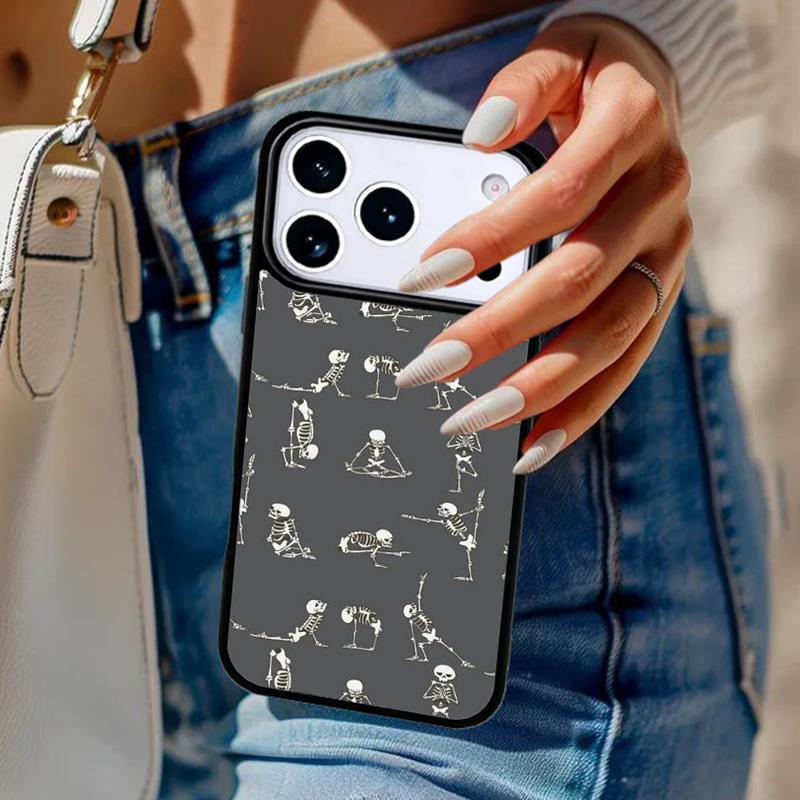 

Skeleton Yoga Phone Case For iPhone 17 Air 14 15 13 12 Max Cover For Apple 16e 11 Pro Max Plus Coque iPhone 16plus