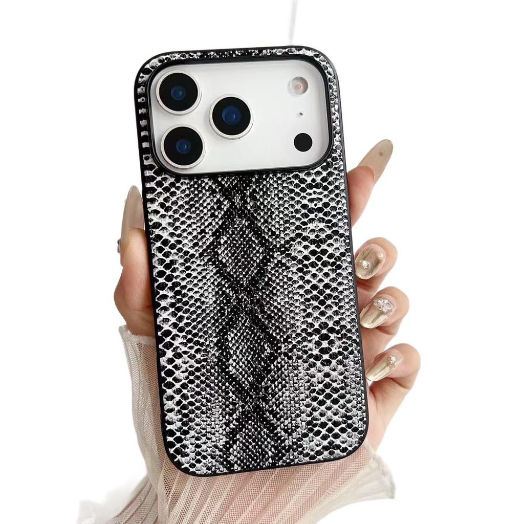Leopard & Snake Print Faux Leather Drop-Proof Phone Case for Apple 15 Pro Max - Stylish and Durable for Girls