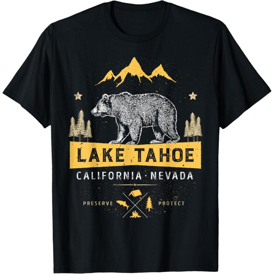 Lake Tahoe T Shirt California Nevada Vintage Bear Men Women T-Shirt S