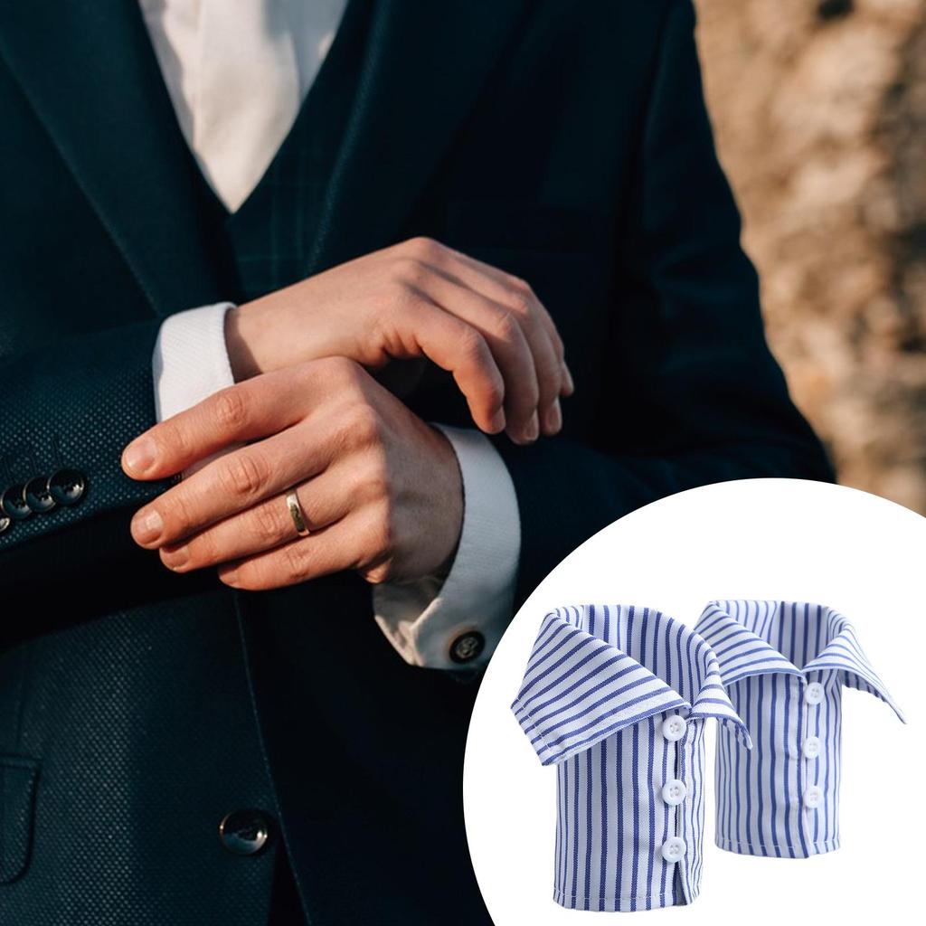 2x Fake Wrist Cuff Sleeves DIY Fashionable Outfit Detachable Costume Supplies Clothing Embellishment for Suit Coat Accessories