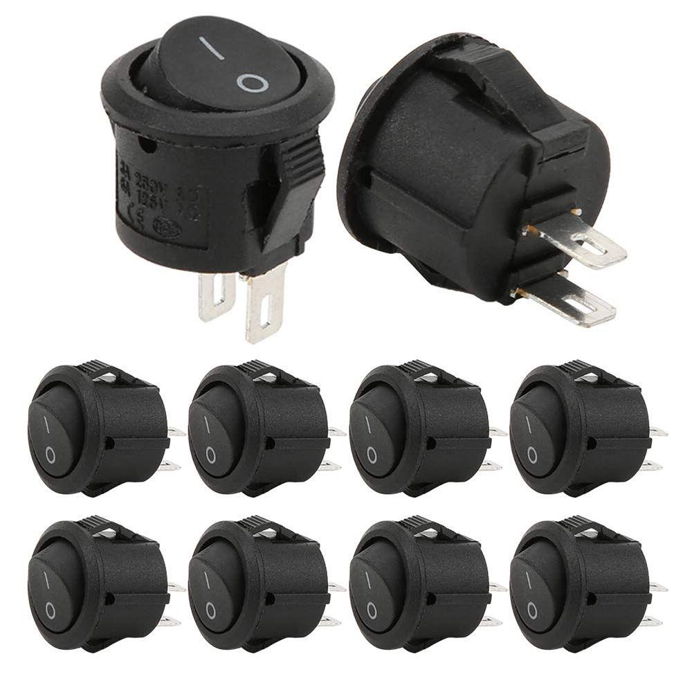 Button Switch Round Snap-in Toggle Switch 2 Pin Plastic Car Auto Boat Switches Rocker Boat Switch Car Auto Boat