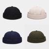 Spring and Summer Cotton Solid Docker Cap Brimless Hat Skullies Beanie Hats Landlord Sailor Cap Men and Women 04