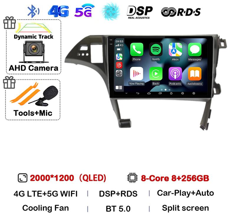 Android 14 Carplay Auto For Toyota Prius XW30 2009 2010 2011 2012 2013 2014 2015 Car Radio GPS Stereo Multimedia Player BT DSP