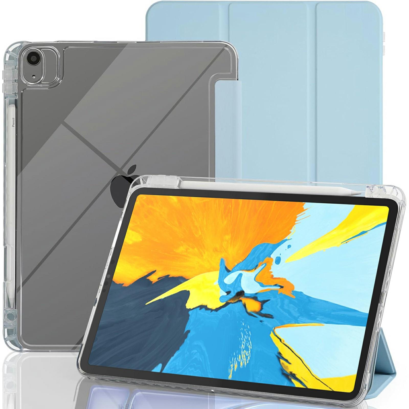 

Tablet Case with Side Pencil Slot for iPad Pro 11 (2022)/(2021)/(2020)/(2018) Acrylic+TPU+PU Leather Flip Cover Sky Blue