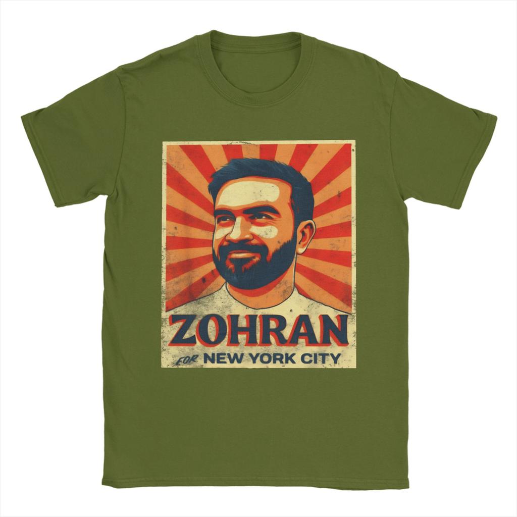 Casual T-Shirt Summer Zohran Mamdani Hippie T-Shirts  100 Cotton Tee Shirt for Men Y2K Retro Design Short Sleeve Top Tees