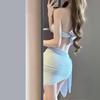 Bikini four-piece sexy striped swimsuit ladies senior sense ins wind bikini