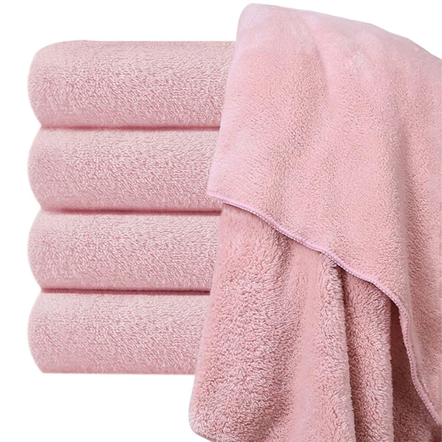 

Oseamaid Large Bath Set of Microfiber Deodorizing Towels, 5, Towels, Absorbent, Quick-Drying, Antibacterial, (Pink) розовый