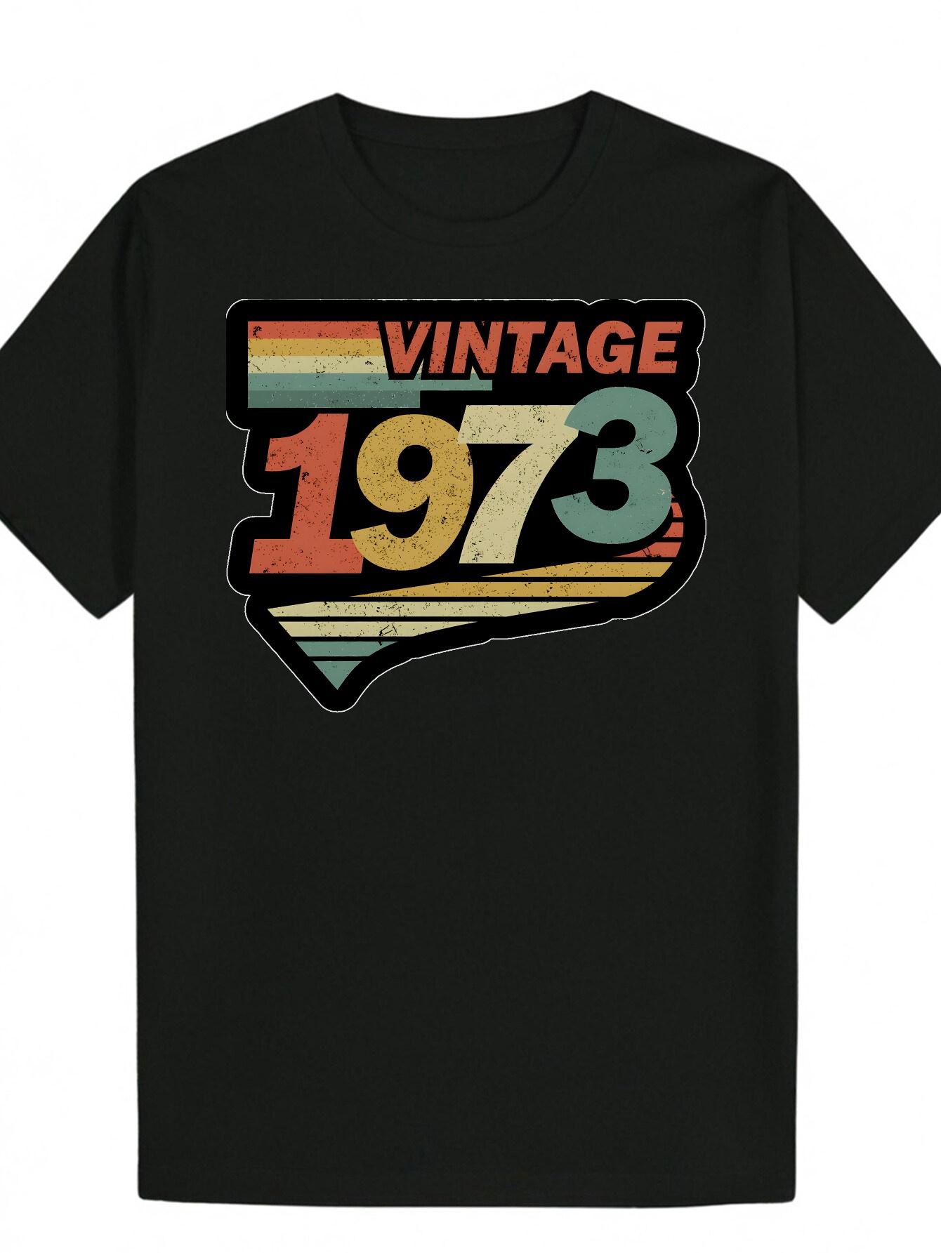 Vintage 1973 Graphic T-shirt - Retro Colorful Design with VINTAGE 1973 Text XXL