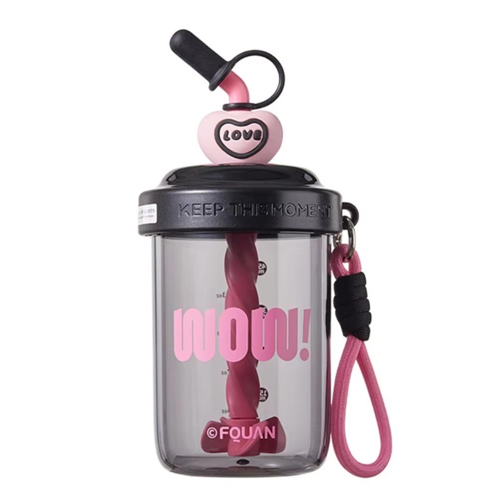 High Beauty Cute Straw Cup Leak-Proof Plastic Water Bottle Good-Look Summer Mixing Cup  Gift