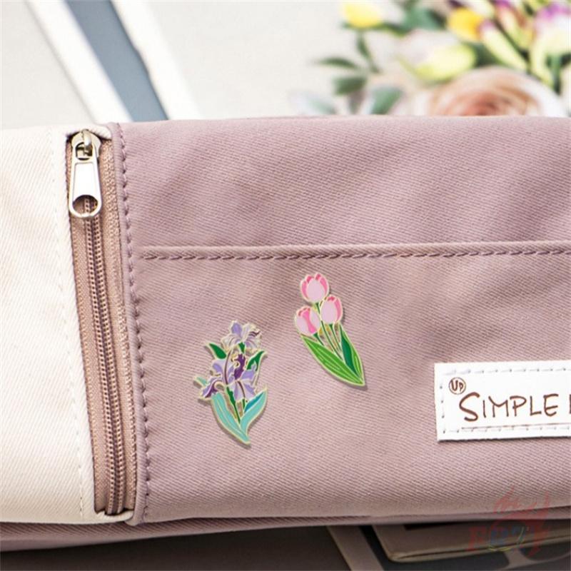 4Pcs/Set  Beautiful Flowers. Bouquets Series 03 Brooches - Doodle Enamel Backpack Button Pins Badges