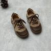 Johnature Handmade Genuine Leather Lace Up Casual Soft Soled Shoes Mixed Colors Women's Flat Shoes