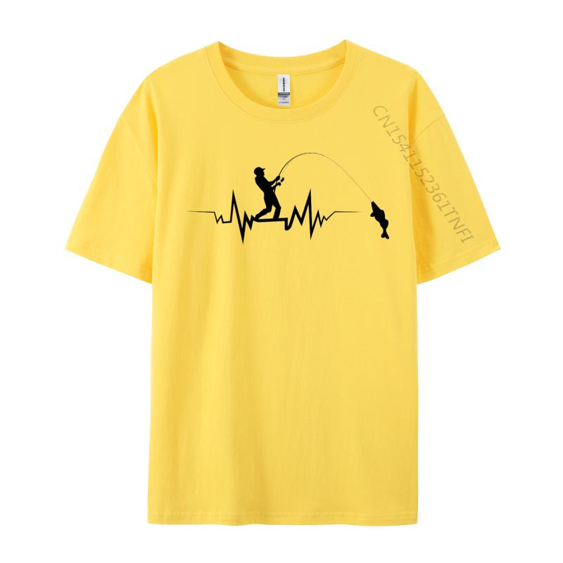 Fishing Heartbeat Cool TShirt Casual Tops Shirts Printed T Shirts Oversized Tshirts Graphic T Shirts