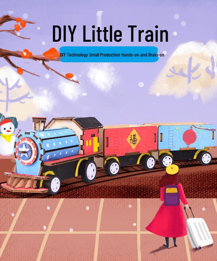 DIY Electric Wooden Train Science Experiment Kit for Primary School Education