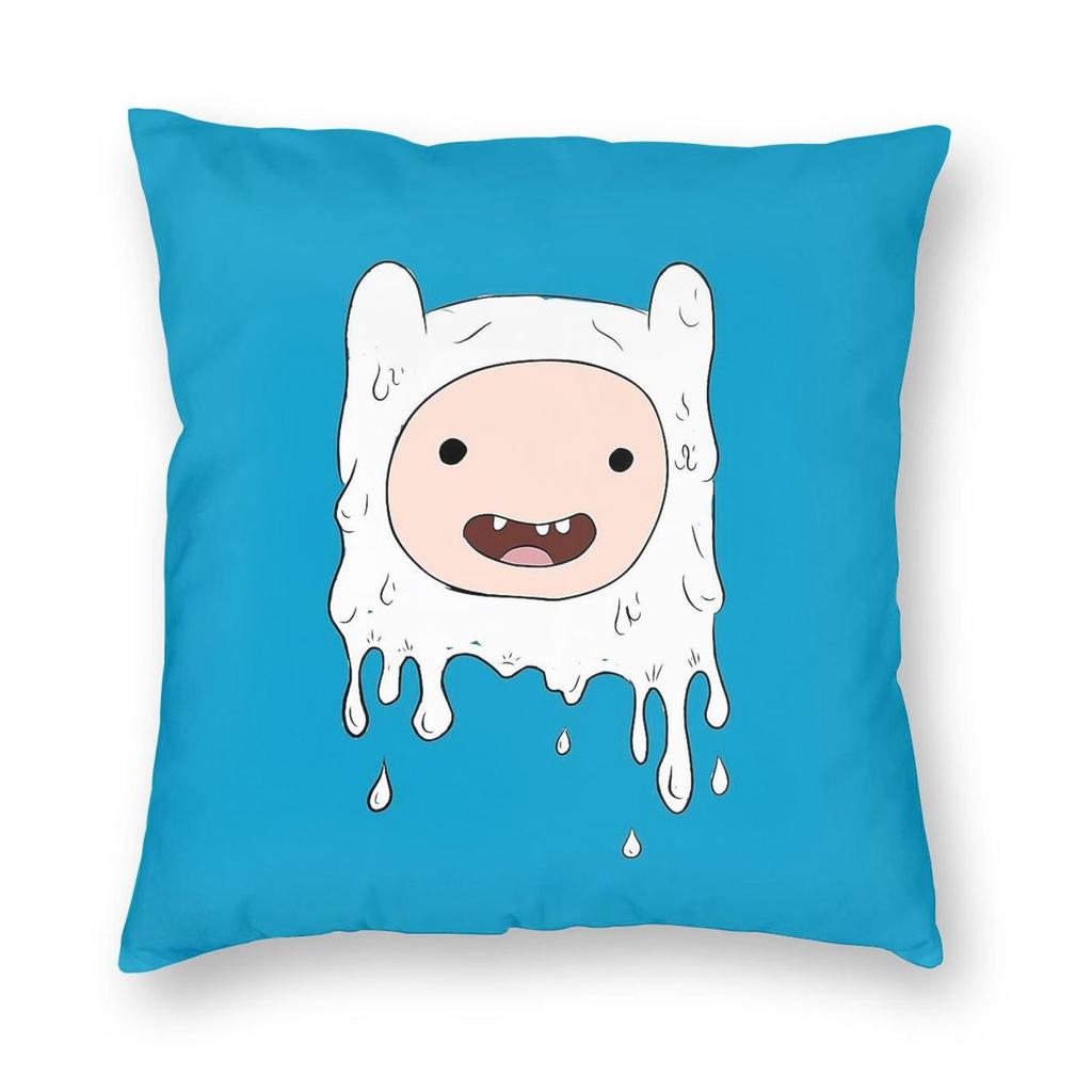 Finn The Human Melting Square Pillowcase Polyester Linen Velvet Printed Zip Decorative Home Cushion Cover