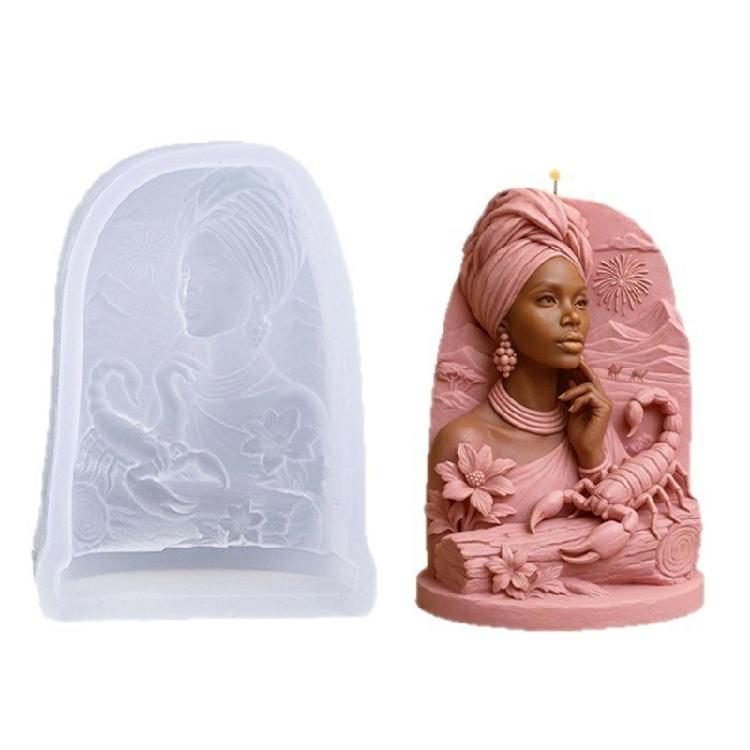 

High Temperatures Resistant Silicone Candle Mould With Desert Queen Embosseds Pattern 1