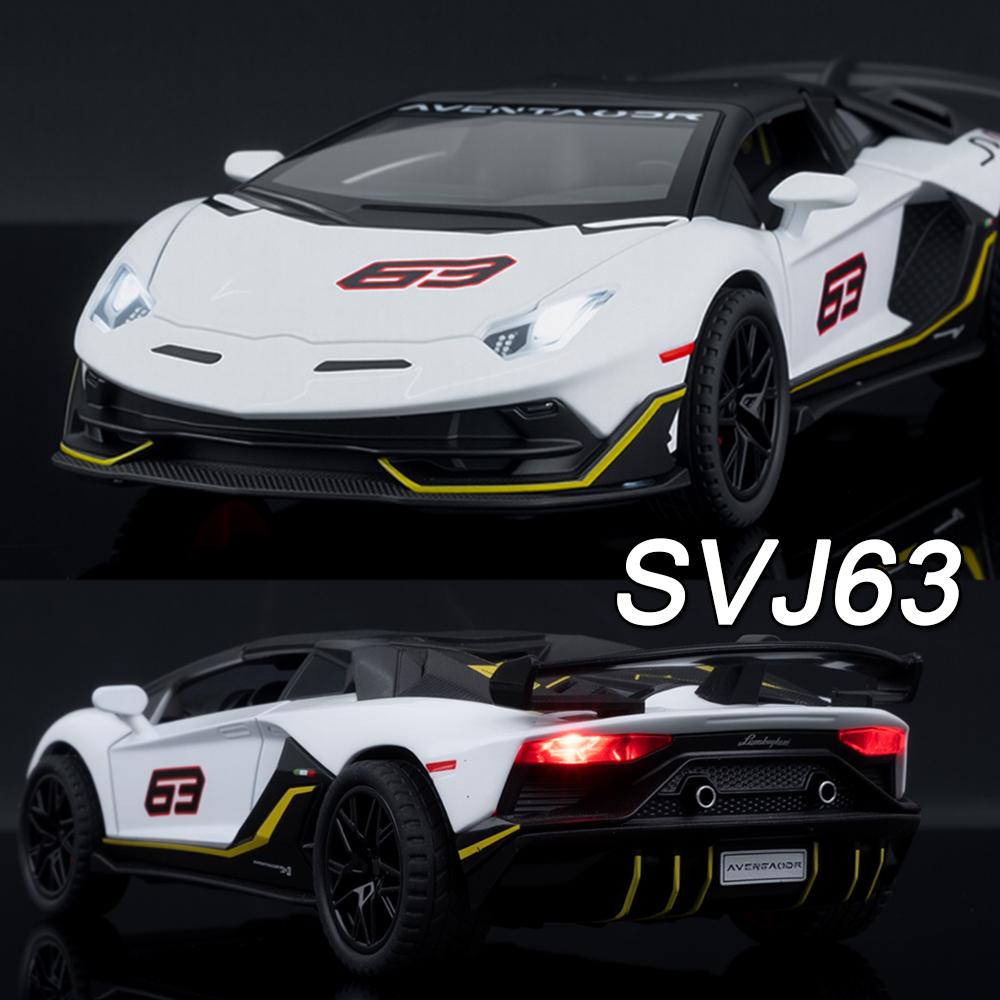 Linyi Toy Car Red/Yellow/Green 1:32 Lambor Svj63 Cars Toys Models Alloy Diecasting Wheel Shock Absorption Pull Back Miniature Vehicles Toy For Collectible Item