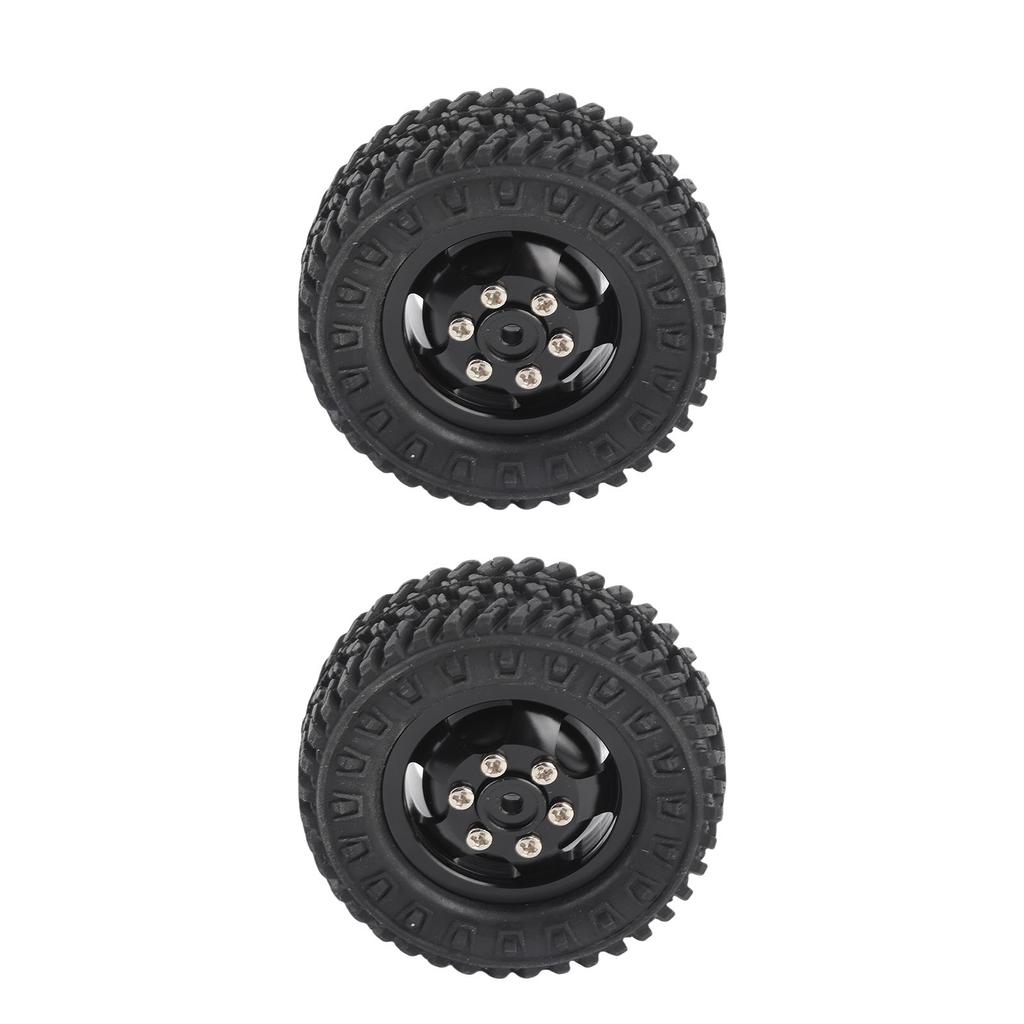 2Pcs Truck Wheel Rubber Tire 55mm Dia Aluminium Alloy Fit for WPL D12 1Celsius10 RC Car