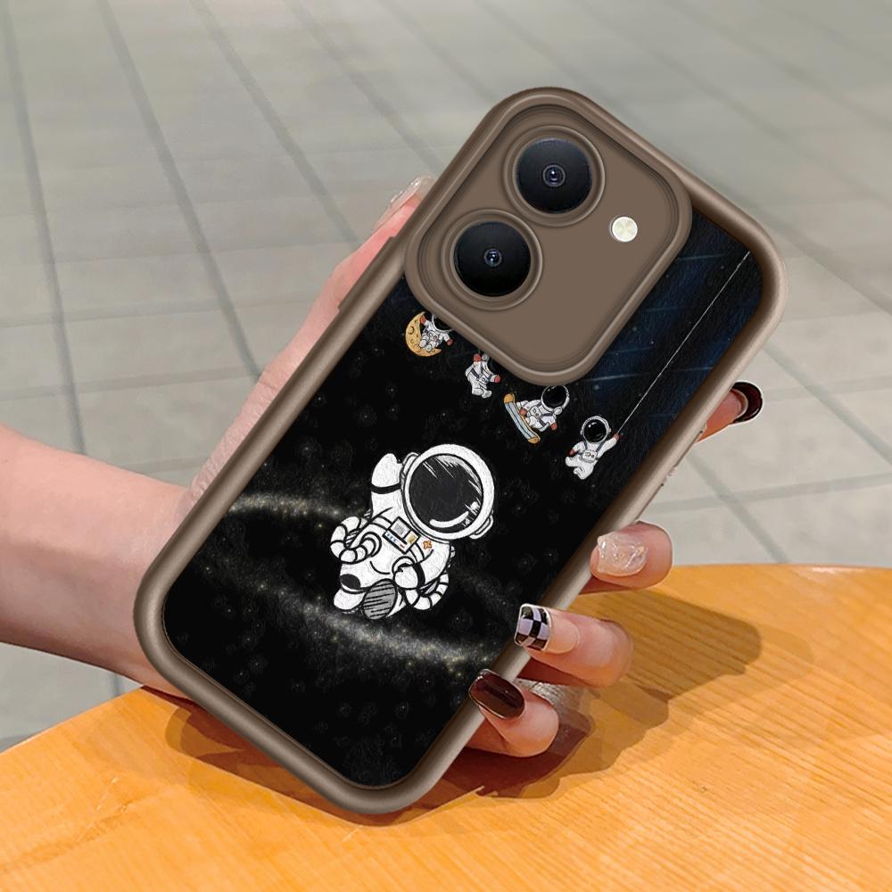 Soft Silicone Square Ladder Printing Pattern Phone Casing Full Cover Camera Shockproof Protection Rubber Case for Vivo