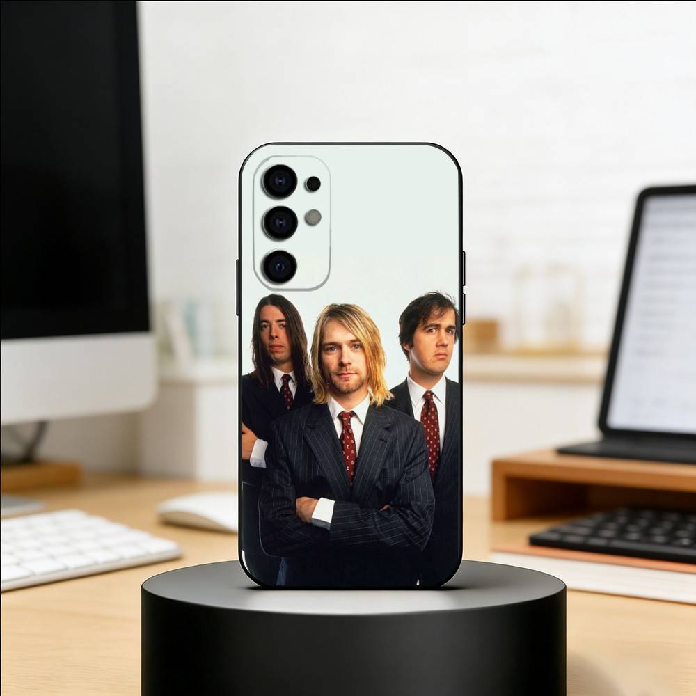 Nirvana Rock Band Phone Case Black Silicone Soft For Samsung S25,S24,S21,S22,S23,S30,Ultra,S20,Plus,Fe,Lite
