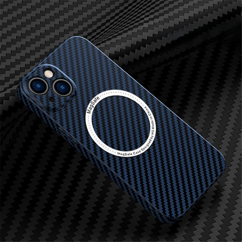 Apple 16 Magnetic Suction Mobile Phone Case Carbon Fiber Pattern IPhone 15 Matte Suitable for 14ProMax Anti-fall PC Protection Case