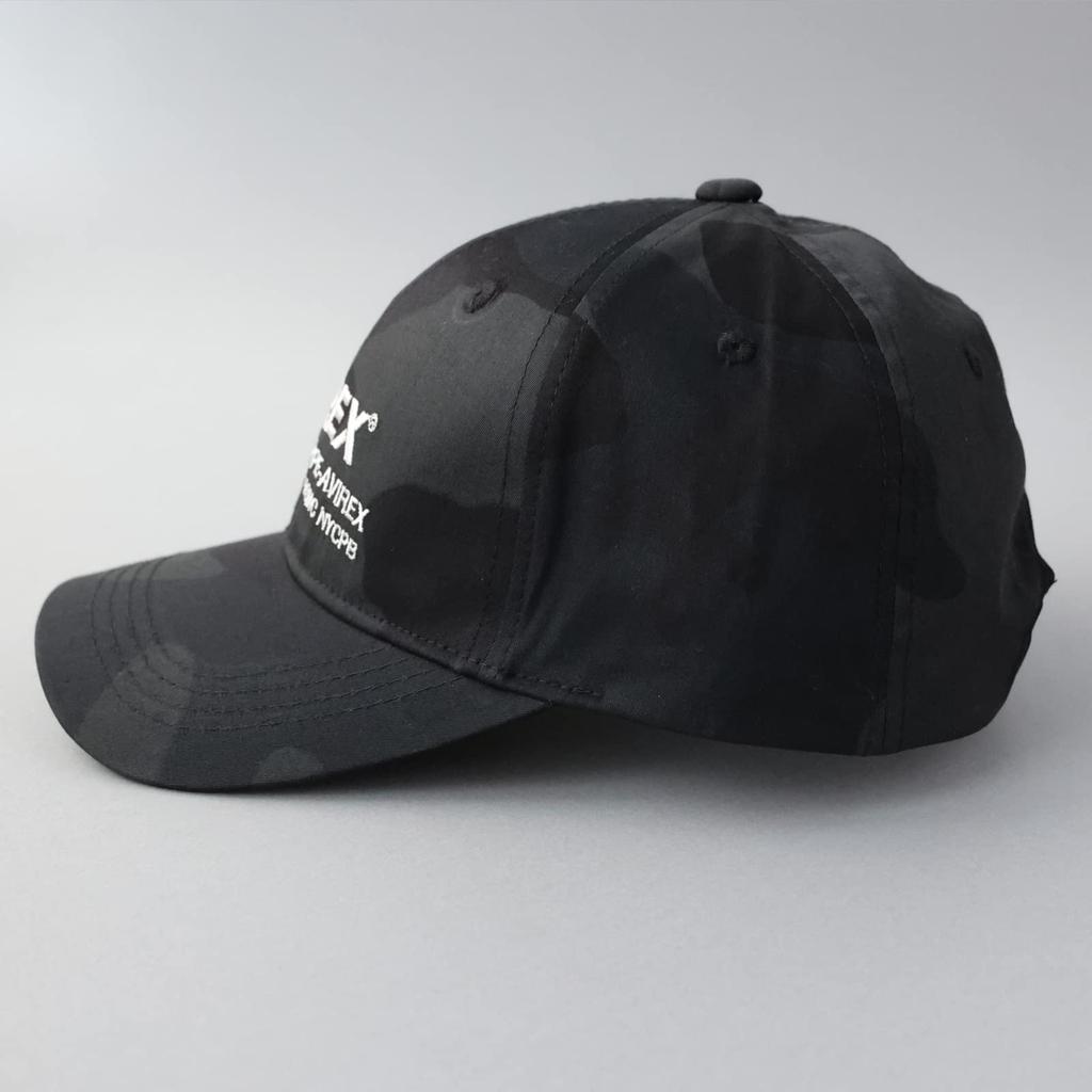 Avirex NUMBERING Military Baseball Cotton Black Size XL 6-Panel Cap, Men's Low-Profile Cap, Camo,