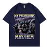 Unhinged Non Binary Raccoon Funny Meme T Shirt Gothic Fashion Vintage Short Sleeve Tshirt Men Women Casual Oversized Tshirts