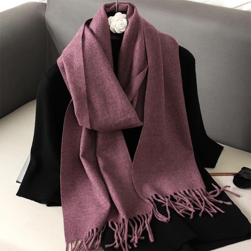 Nytt 62 farger Vinterskjerf for kvinner Langt Varmt Kasjmirskjerf Hijab Ensfarget Dame Sjal Wrap Kvinnelig Pashmina Bandana Hodeskjerf