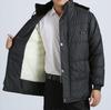 Men's Fashionable Thickened Cotton Jacket Winter Coat Hooded Zipper Closure Casual Wearable for Middle-aged and Elderly