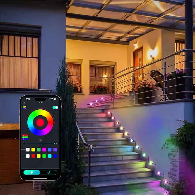 Smart Colorful LED Pathway Lamp with Bluetooth App Voice Control for Indoor/Outdoor Decoration