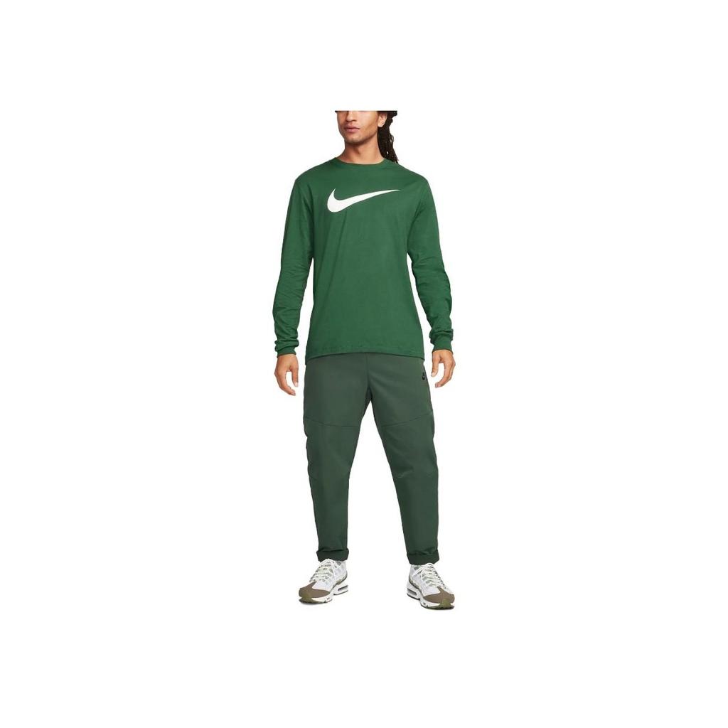 Nike Solid Color Crew Neck Long Sleeve T-Shirt Men Tops Green DZ2987-323