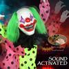 Life Size Stackable Halloween Animated Clown with Red Light Up Eyes, Sound Activated Scary Halloween Decorations, Battery Operated, Indoor Party Props