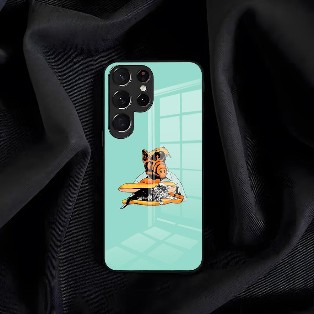 

A-Alf TV Phone Case For Samsung S26 S25 Edge S24 S23 S22 S21 S20 Ultra Plus FE Glass Cover Galaxy S21