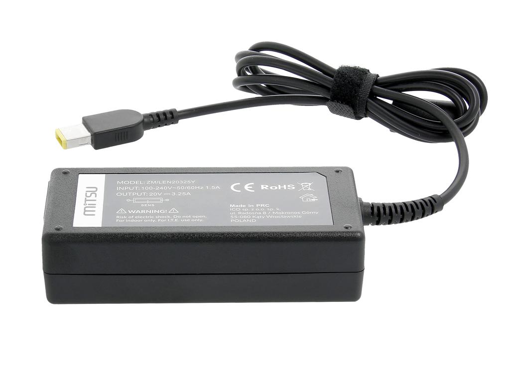 Charger For Lenovo 20V 3.25A 65W 11.0X4.5Mm Yoga