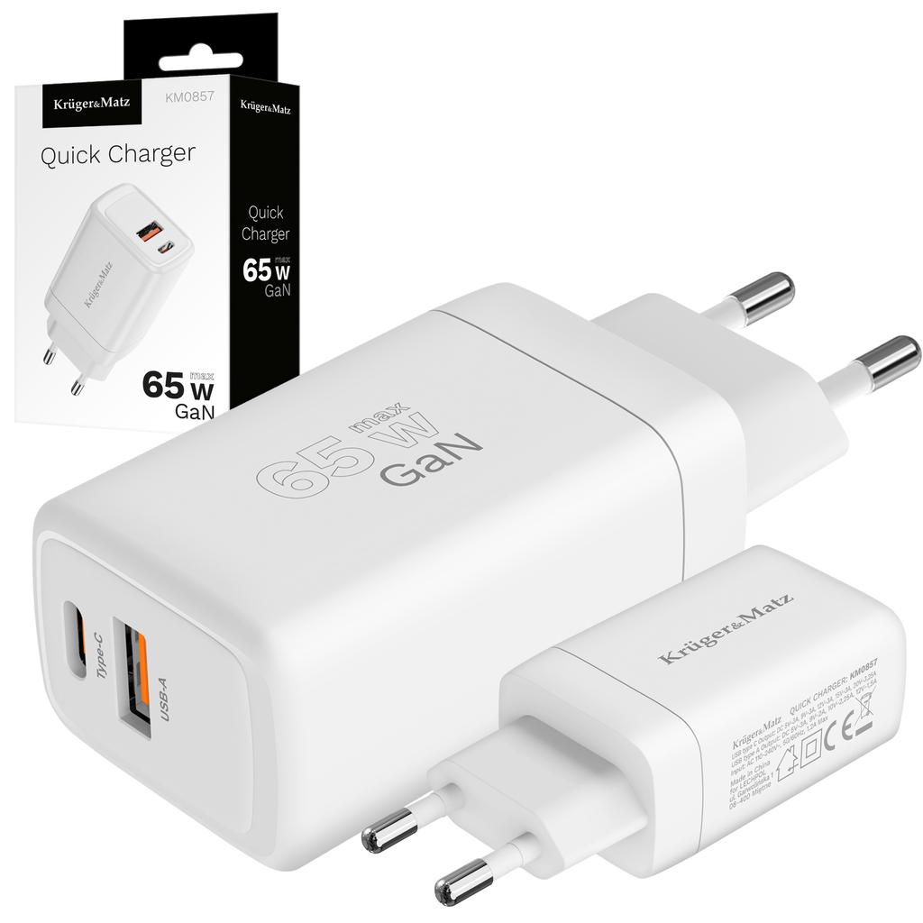 Kruger&Matz 65W GaN Power Delivery Quick Charge Fast Charger