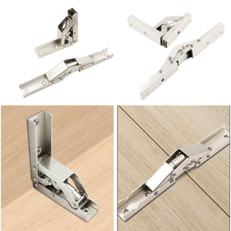 2Pcs 90 Degree Self-Locking Folding Hinge Door/Shelf Hinge Replacement Shelf Bracket Concealed Hinge Space Saving