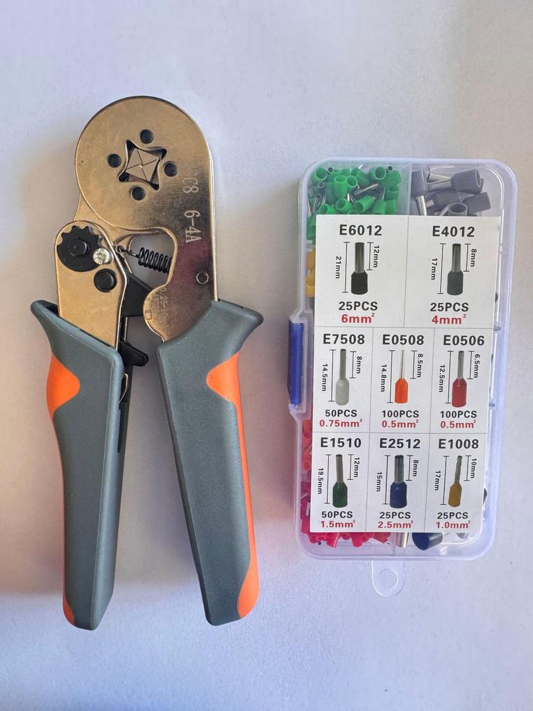 Manufacturer 6-6A European Style Tubular Terminal Crimping Pliers for Wire & Insulation, Manual Tool.