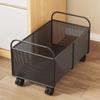 Iron Made Mobile Book Storage Box Simple With Wheels Classroom Desktop Organizer Multifunction Rolling Book Cart Entryway Dorm