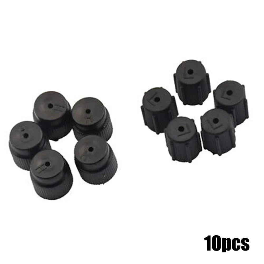 10Pcs R134a A/C Cap Sealing Cap 5Pcs High Pressure 5Pcs Low Pressure Black 16mm Cap Car A/c Replacement Accessories Black Durabl