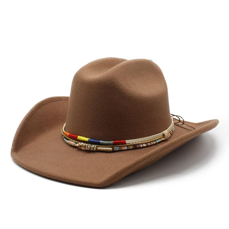 Cowboy Jazz Hat Children'S Tibetan Western Cowboy Hat Woolen British Ethnic Hat Sun Hat Top Hat
