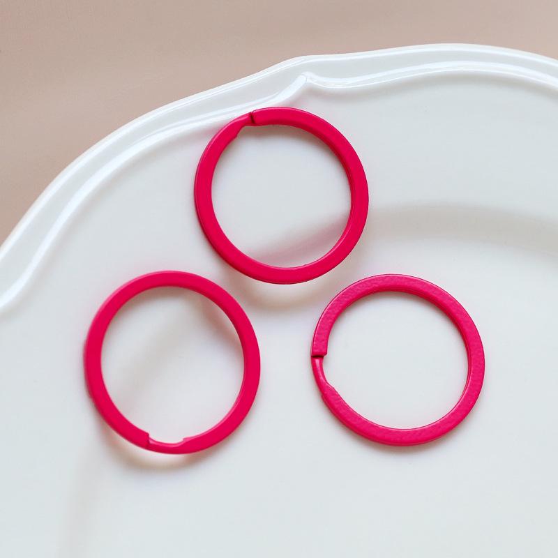 Macaron Color Heart Ring Keychain Clasp for DIY Jewelry, Bracelets, and Phone Chains