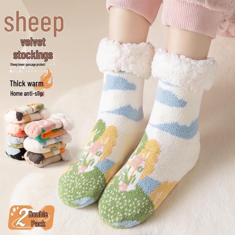 Women s Winter Fleece-Lined Warm Sleeping Socks One Size