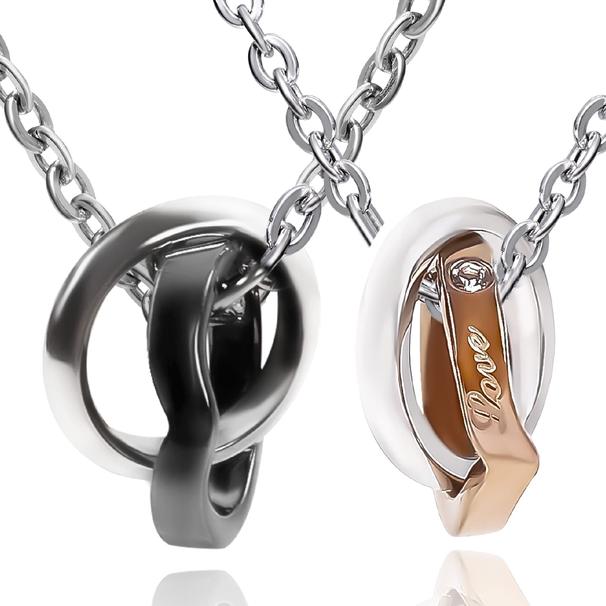 

Pair Necklace Necklace Pair Present Couple Pairing Pendant Surgical Stainless Steel Hypoallergenic Metal Matching Birthday Gift [aliba] срібний