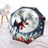 1pc Snowman Winter Scene Automatic Folding Umbrella, Portable 3-Fold Design with Iron Frame, Perfect for Outdoor Use, Festive Gift for Fans, Travelers