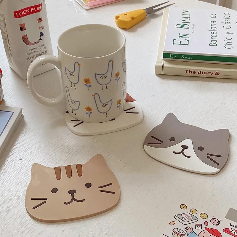 Koreansk Kattunderlägg Köksaccessoarer Kawaii Koppunderlägg Bordsdekoration Söt Bordsmatta Koppunderlägg Matsalsbord Dekor