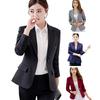 Kurtka damska wiosenno-jesienna Plus Size, krótka, z długim rękawem, dopasowana i cienka, w jednolitym kolorze, oddychająca, wygodna, dojeżdżająca do pracy, uniwersalna