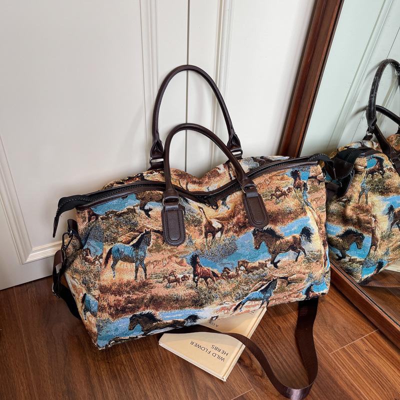 

Новая сумка для масляной живописи из мягкой кожи и холста, литературный и художественный дизайн для ниши, дорожная портативная сумка-тоут большой вместимости темно-коричневого