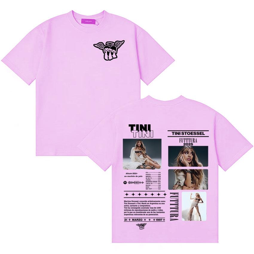 Singer TINI STOESSEL Futtura Harajuku Merch Tee Shirts Unisexs Women Short Sleeve Tshirts Fashion Streetwear ONeck Cotton Tshirt