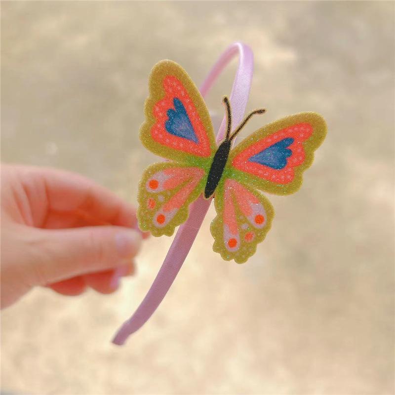 

6 шт. Глиттерные повязки на голову с бабочками для девочек, подростков, малышей, детей, детские повязки для волос, аксессуары для волос для вечеринки