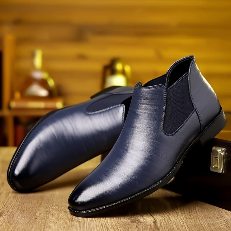 Herrenstiefel Hochwertige Pointe Lederstiefel Mode Lässige Stiefelette Klassische Bürokleidung Botas Business Lederstiefel für Herren